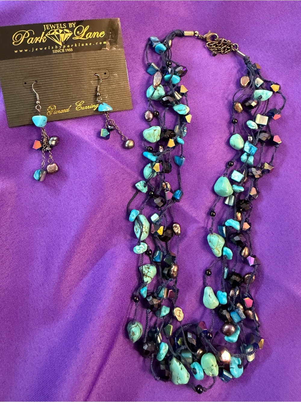 💙 Park Lane TRUE BLUE Necklace & Matching Earrings Set